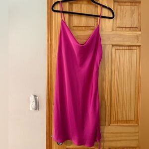 Boohoo pink silky dress